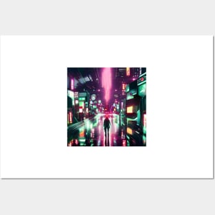 Neo Tokyo in Space - Night Lights - Unrealistic Posters and Art